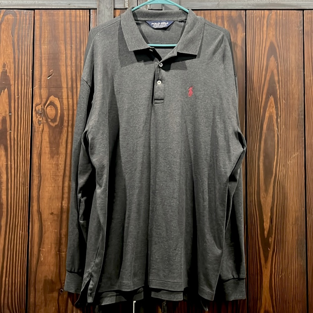 Men's long sleeve Polo Golf dark gray shirt size XXL